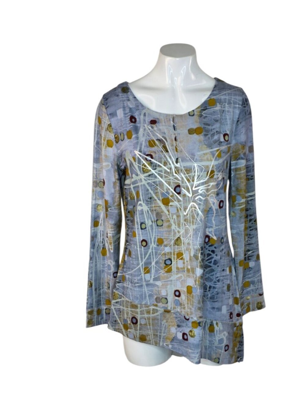 Simply Art Dolcezza Long Sleeve Asymmetrical Top, Stretch, Art To Wear, Size S